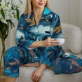 thumbnail image 6 of Naloa Blue Iceberg Leaf Wolf Pajamas for Women Set, Womens Pajama Sets, Lounge Sets for Women, 2pjs for Women-Small, 6 of 7