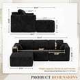 thumbnail image 2 of JONPONY L-Shape Sofa Couch,Cloud Sofa Couch No Assembly Boneless Deep Seat Sofa for Living Room, Black, 2 of 14