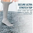 thumbnail image 4 of Diamond Star Diabetic Over the Calf Premium Cushion Cotton Knee High Comfortable Socks for Men (Grey - 6 Pairs, Shoe Size 13-16), 4 of 6