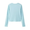 thumbnail image 4 of Blue Women's Long Sleeve T-shirt, Women'S Long Sleeve Shirts Crew Neck Slim Fit Going Out Tops Basic Tees Barely There,Women's Long sleeve T-shirt XS, 4 of 9