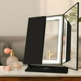 thumbnail image 2 of Impressions Vanity Trifold LED Makeup Mirror for Desk, Tri-Tone 360 Degree Tilt Vanity Mirror(Black), 2 of 5