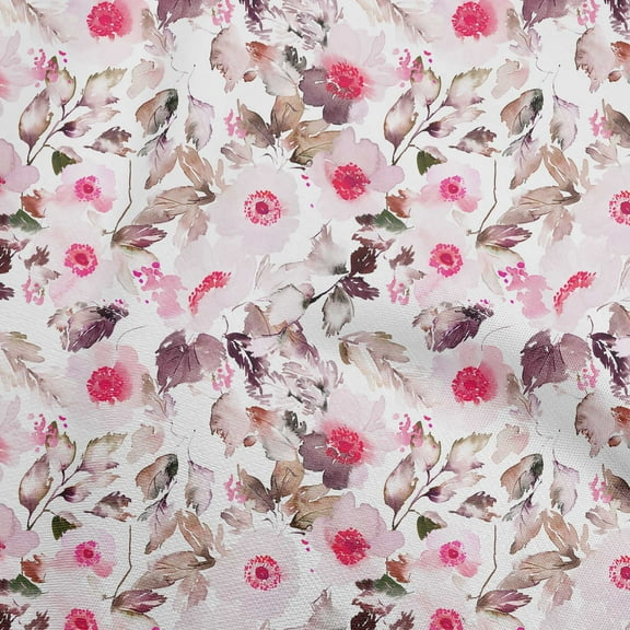 oneOone Cotton Poplin Pink Fabric Florals Craft Projects Decor Fabric Printed By The Yard 56 Inch Wide