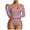 ☪139-Pink, variant on Nuoqisi Long Sleeve Bodysuit for Women Crew Neck Body Suits Zip Up Design Tummy Control Bodysuit Shirts 2026