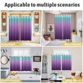 thumbnail image 6 of Teal Purple Ombre Kitchen Curtains 84 Inch Length, Modern Geometric Striped Abstract Art Grommet Top Bedroom Living Room Curtains, Light Filtering Cafe Curtain Drapes 2 Panels Set 104''x84'', 6 of 9