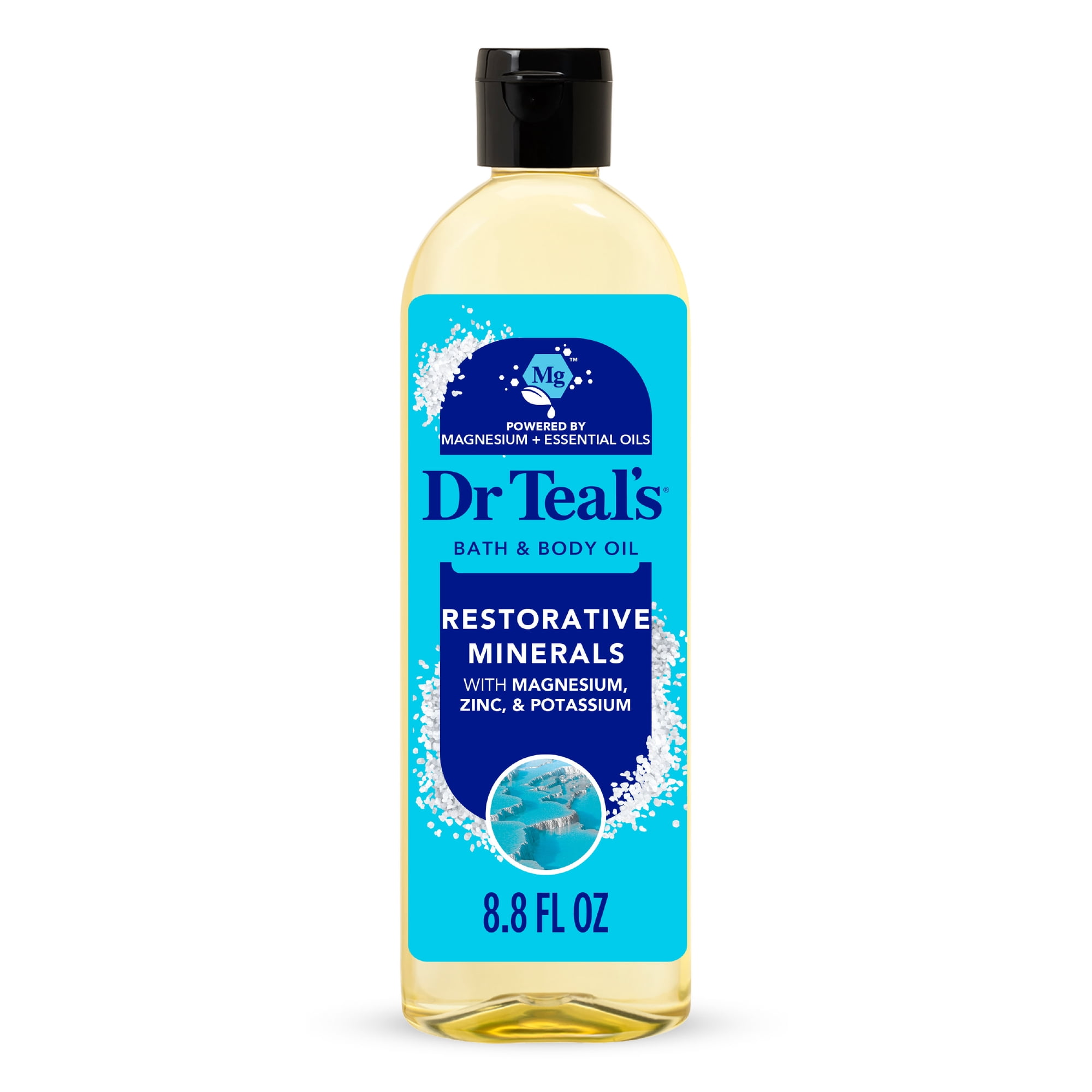 Dr Teal's Restorative Minerals Bath & Body Oil with Magnesium, Potassium and Zinc, 8.8 fl oz