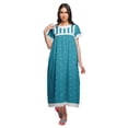 thumbnail image 1 of Moomaya Printed Sleepwear Cotton Ruffled Border Womens Maxi Nightdress, 1 of 5