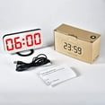 thumbnail image 5 of Reloj Despertador Digital, Pantalla LED Grande de 6.5 Pulgadas, Espejo, Puerto de Carga USB Dual, 3 Alarmas, Ajuste Automático de Brillo, 12/24 Horas, Repetición, para Recámara, Hogar U Oficina, Rojo, 5 of 5