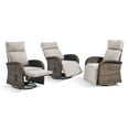thumbnail image 4 of OPOHORO 59" Outdoor Wicker Swivel Chaise Lounge Set of 3 with Adjustable Backrest and Cushion, Beige Patio Recliner for Poolside or Backyard, 4 of 11