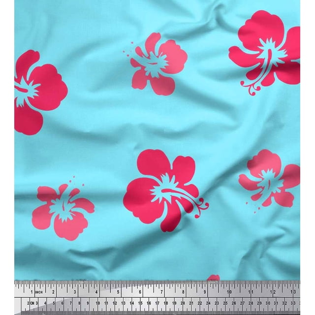 Soimoi Velvet Fabric Artistic Flower Print Fabric by Yard 58 Inch Wide
