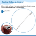 thumbnail image 4 of 3.5mm Male to Type C Female Audio Cable Cord, Analog Jack Headphone Adapter for MP3 Player, Laptop,Tablet, 4 of 6