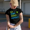 thumbnail image 2 of Eat Sleep Golf Repeat with a Ball & Club, Golf Player, Golfing or Golfer Themed Merch Gift, Military Green T-Shirt, X-Large, 2 of 5