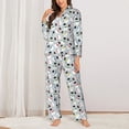 thumbnail image 2 of Haiem Colorful Hat Snowman Pattern Women’s Long-sleeve Sleepwear,Sleepwear Set,2-piece Loungewear Set,Soft PJs Comfy Nightwear with Pockets-Medium, 2 of 7