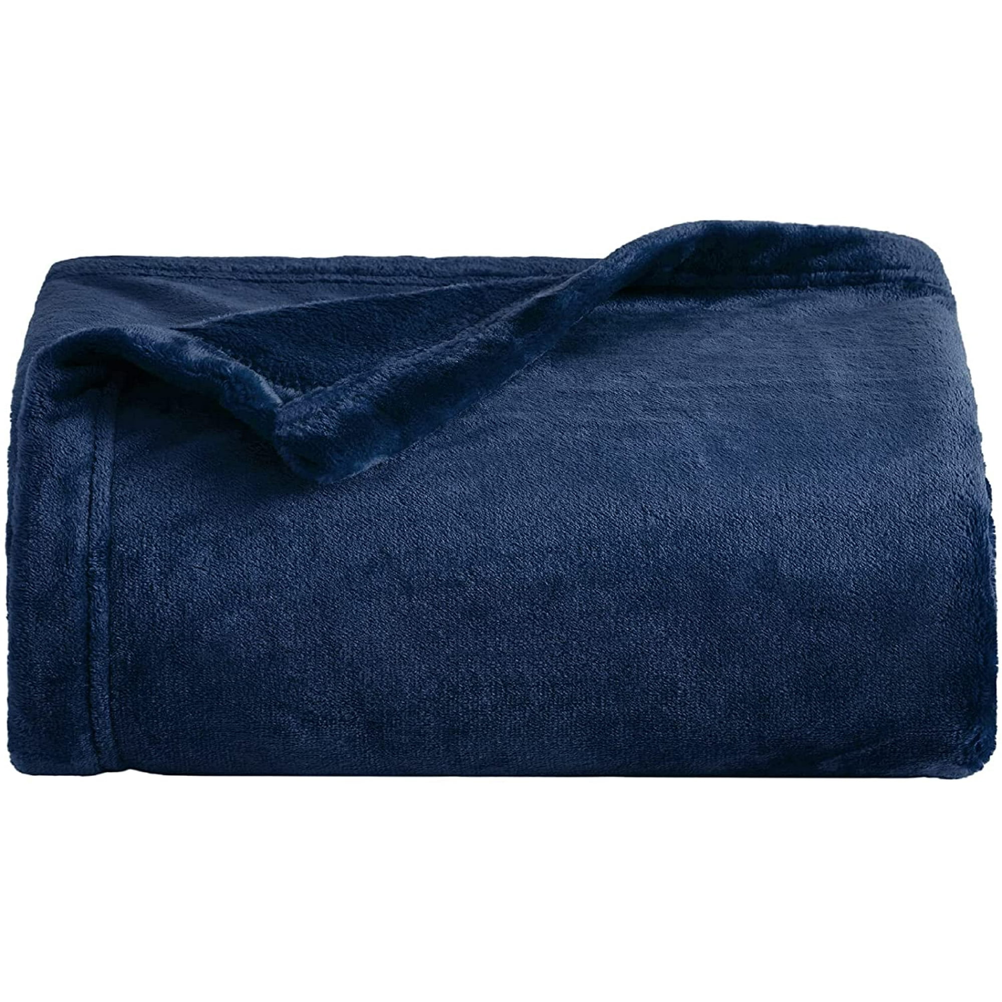 Htooq Navy Blue Throw Blanket Fleece 300gsm Throw Blankets For Couch Sofa Bed Soft Lightweight Plush Cozy Blankets And Throws For Toddlers Kids