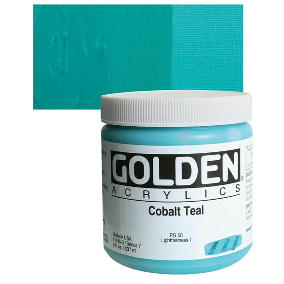 Golden Heavy Body Artist Acrylics - Cobalt Teal, 8 oz
