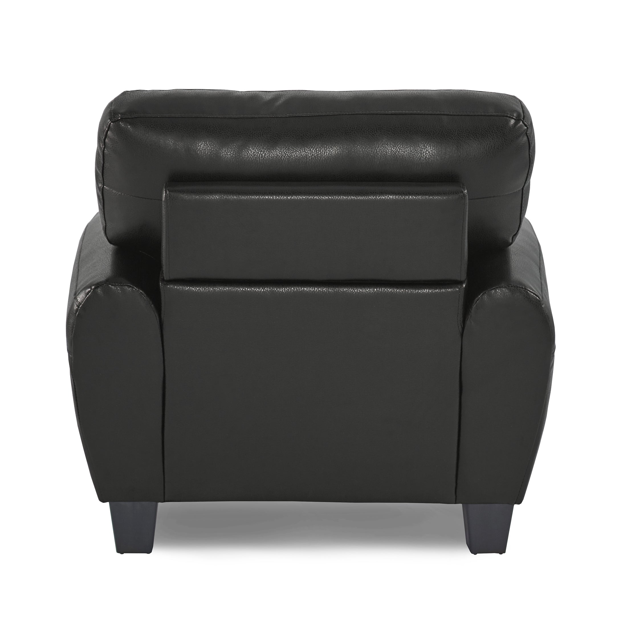 OakvillePark Arcadia Faux Leather Upholstered Living Room Chair, Black