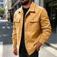 thumbnail image 5 of Riecok Cargo Jacket Men Long Sleeve Button down Coats Lapel Collar Jackets Casual Fall Outerwear with Pocket 2XL, 5 of 8