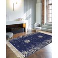 Christmas Runner Rug for Hallway 4x6ft, Christmas Snowflake Pine Leaves