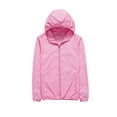 thumbnail image 2 of ChicHaven Womens Rain jacket with Hood Waterproof Lined Raincoat Windbreaker Travel Button Zip Up Trench Outdoor Coats Pink L, 2 of 7