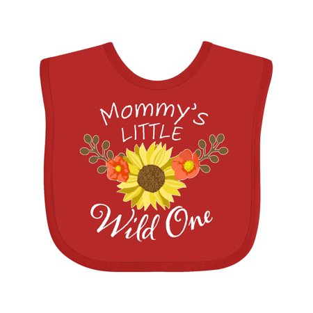 

Inktastic Mommy s Little Wild 1 with Beautiful Sunflower Gift Baby Boy or Baby Girl Bib