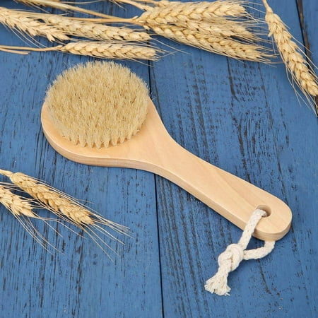 Dry Skin Body Brush Bath Body Brush Shower Brush Natural Bristles with Short Handle For Cellulite And