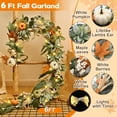 thumbnail image 4 of 6 FT Fall Garland - Pumpkin Garland with Light, Lighted Thanksgiving Garland, with Faux Lamb's Ear & Pumpkins, Thanksgiving Table Centerpiece, Fall Decor for Home Porch Fireplace - 2Pcs, 4 of 9