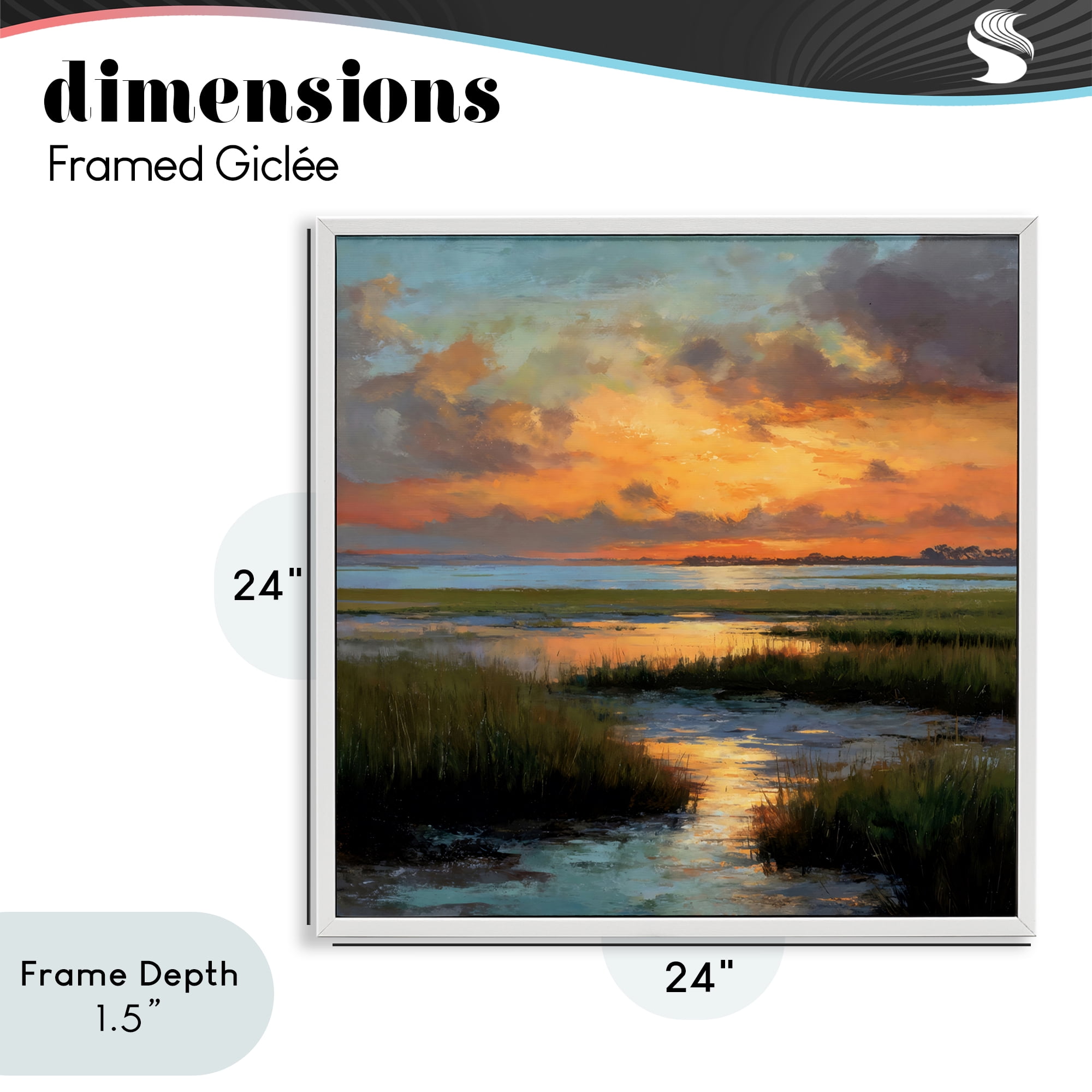Stupell Industries Evening Marshland Glow White Framed Giclee Art, design by Petal Prints Design