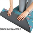 thumbnail image 3 of Blue Cartoon Unicorn Head Star Cloud Pattern Hot Yoga Mat Towel Non Slip for Hot Yoga - Quick-Drying Yoga Mat Cover with 4 Corner Pockets with Travel Bag - Hot Yoga Towel Non Slip 74"x26", 3 of 6
