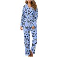 thumbnail image 2 of MIUOWANP Womens Big and Tall Pajama Sets Women's Valentine's Day Printed Pajama Set For Daily Home Wear With Pocket Blue L, 2 of 5