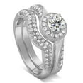 thumbnail image 2 of Designer 2.50 Carat Round Diamond Moissanite Bridal Ring Set With 18K White Gold Plating, Promise Ring, Anniversary Ring, 2 of 3