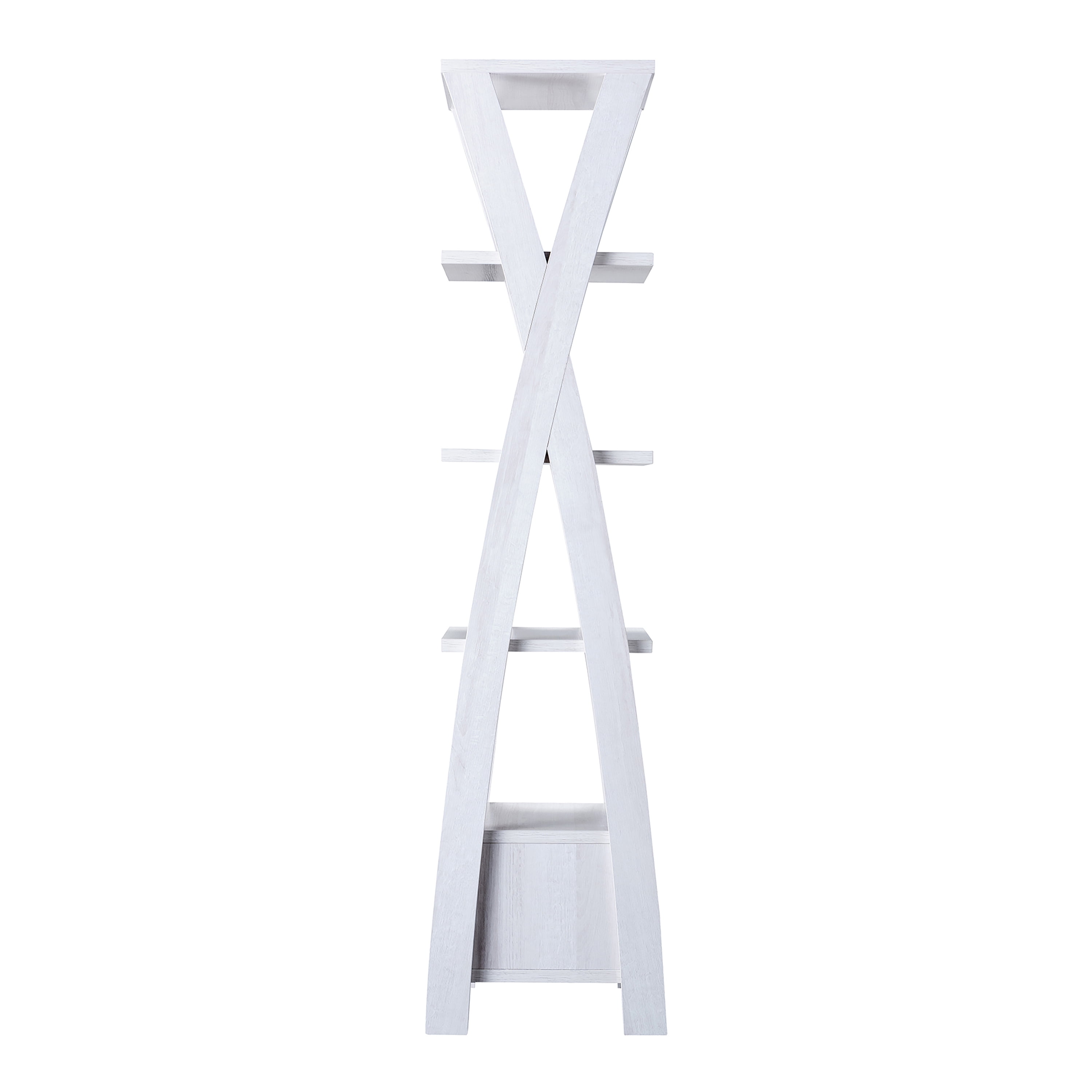 Furniture of America Tanan Wood Multi-Storage Bookcase, White Oak