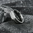 thumbnail image 3 of King Will Men's Titanium Wedding Band - 6mm Polished Band with Step Edges and Cross Design Featuring White Zirconia Insets Comfort Fit, Size 13, 3 of 8