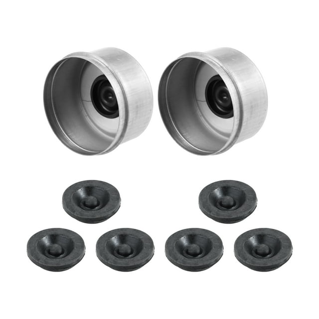 Unique Bargains 2pcs 2.72' Trailer Axle Dust Cap Cup Grease Cover with 6pcs Rubber Plugs Set for Trailer Camper RV