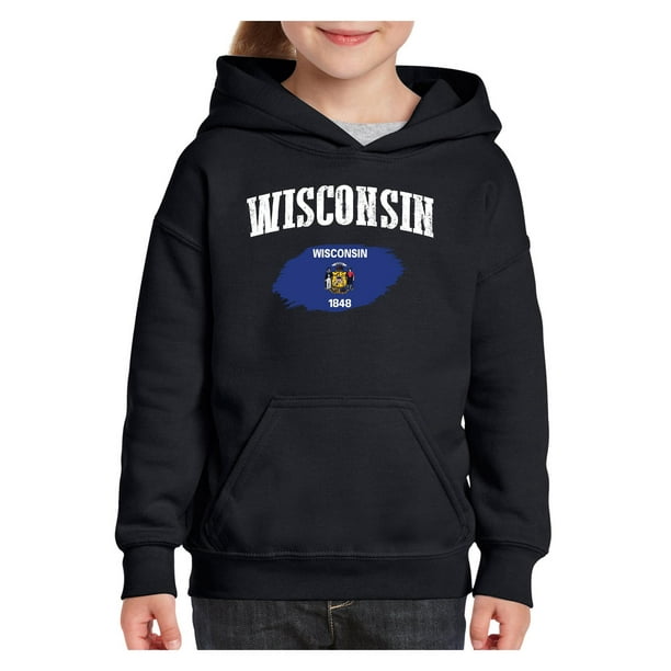 Mom's Favorite - Youth Wisconsin State Flag Hoodie For Girls and Boys ...
