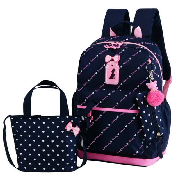 Set de mochilas VIDOSCLA con estampado de corazones para niñas con monedero y estuche para lápices