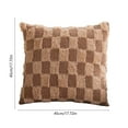 thumbnail image 3 of Iumwxz Checkerboard Textured Decorative Pillow Cover, 45x45cm Soft Polyester Fabric with Zippered Opening for Sofa or Bedroom, Gentle Fuzzy Texture and Layered Visual Appeal, 3 of 6