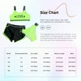 thumbnail image 6 of YiZYiF Kids Girls 3 Piece Swimsuit Bikini Tankini Set Crop Top with Briefs Shorts Beach Bathing Suit Green 11-12, 6 of 6