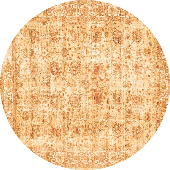 Ahgly Company Indoor Round Persian Orange Traditional Area Rugs, 8' Round