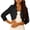 Black, variant on Women's Lace Jacket Lightweight Elegant Dressy 3/4 Sleeve Open Back Ruffle Sleeve V Neck Casual Party Wedding Guest Cocktail Evening Tops Wine M