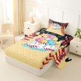 thumbnail image 2 of Castle Fairy Green Ice Cream Print Twin Sheets 3pcs, Sport Baseball Bedding, Black Pink Yellow,1 Fitted Sheet, 1 Flat Sheet and 1 Pillowcase, 2 of 6