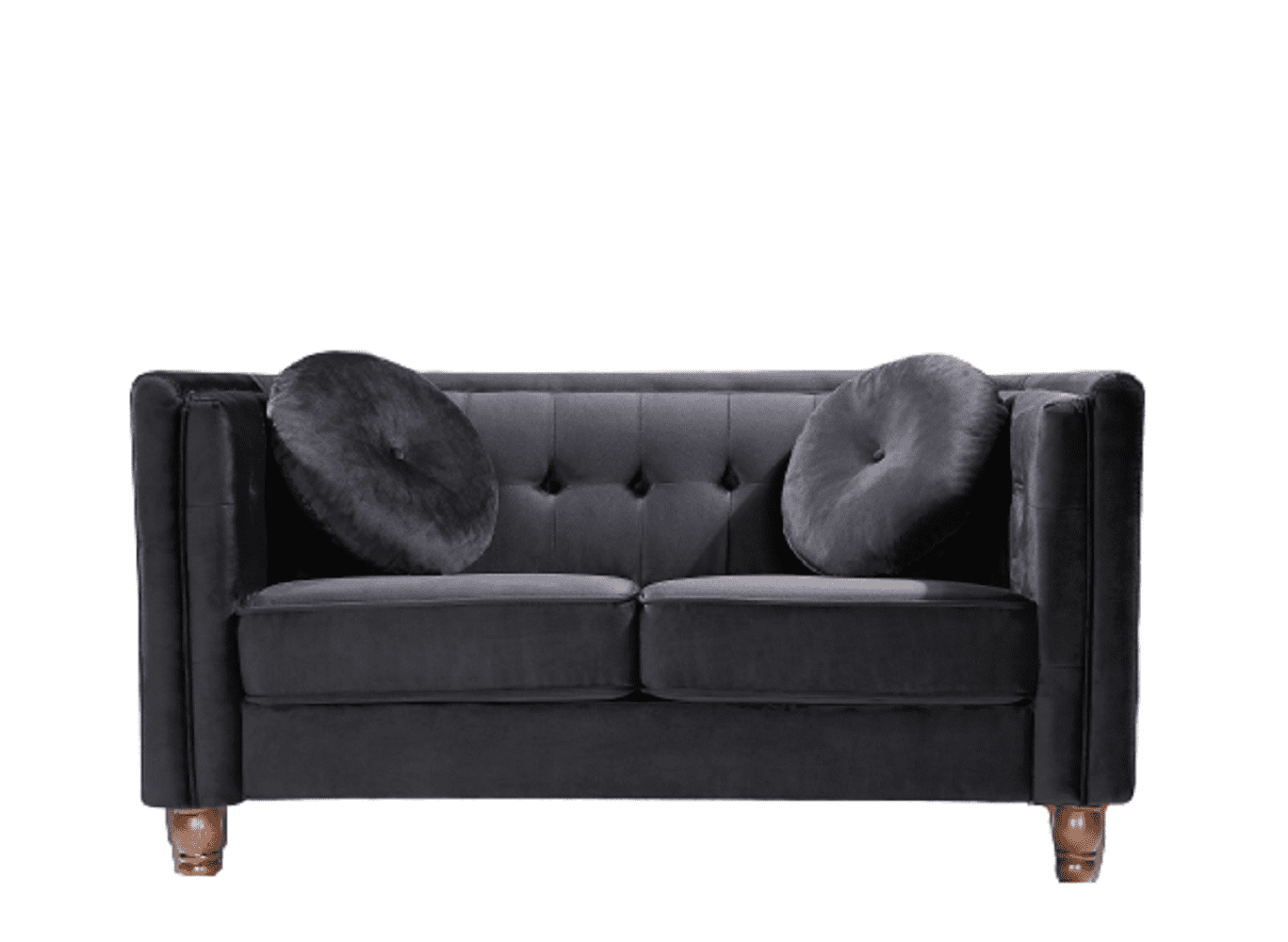Uspridefurniture Velvet Loveseat, Black