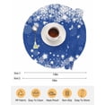 thumbnail image 6 of 13 Inch Round Placemats Set of 6, Blue Christmas Snowflakes Non Slip Heat Insulation PP Table Mats, Xmas Winter Textured Washable Place Mats for Kitchen Dining Party Table Decor, 6 of 7