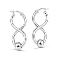 thumbnail image 5 of LeCalla 925 Sterling Silver Hoop Earrings for Women | Twisted Ball Bead Click-Top Drop Earrings, 5 of 7