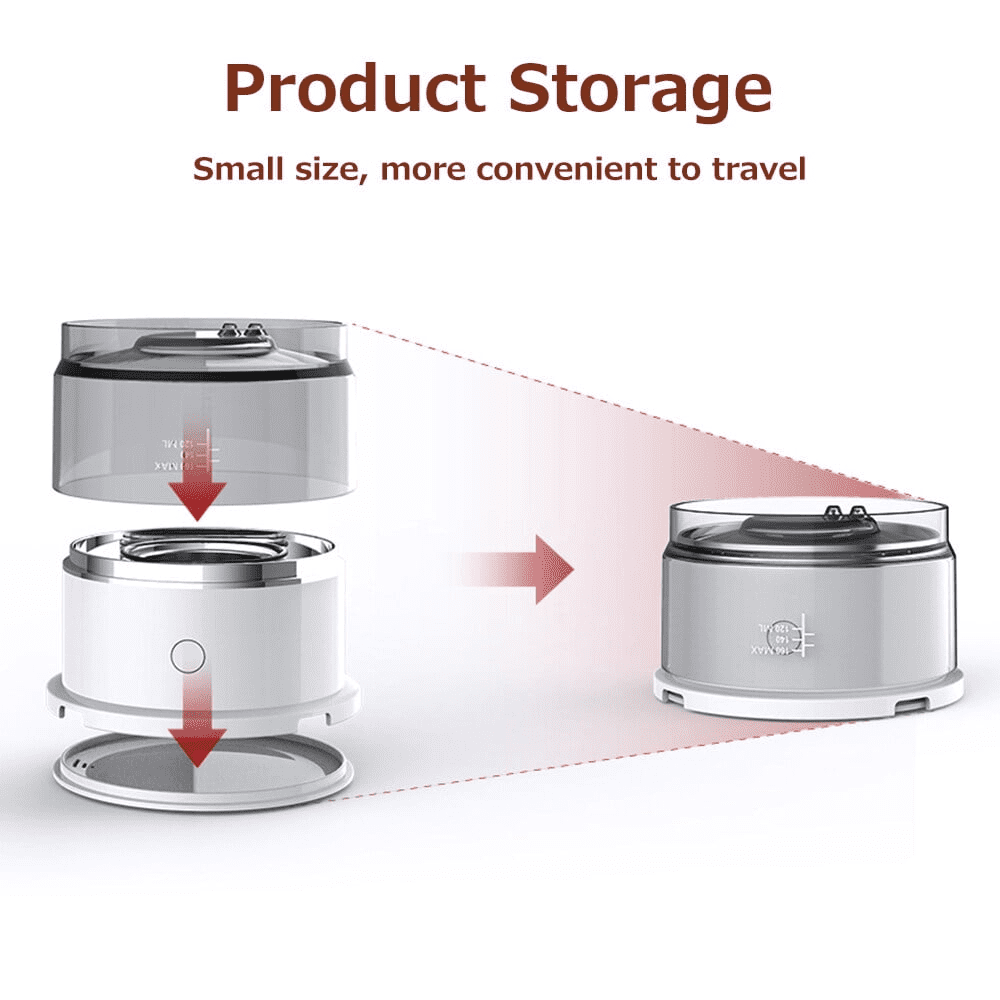 AOLIGEI Electric Hand Drip Coffee Pot Portable Mini Coffee Maker with Double-layer Filter, Paperless Brewing On-the-GoWhite