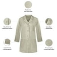 thumbnail image 2 of Panda Uniform by HeedFit Women's 32" Medical Lab Coat, Snap Front, Notched Lapel, L, Khaki, 2 of 6