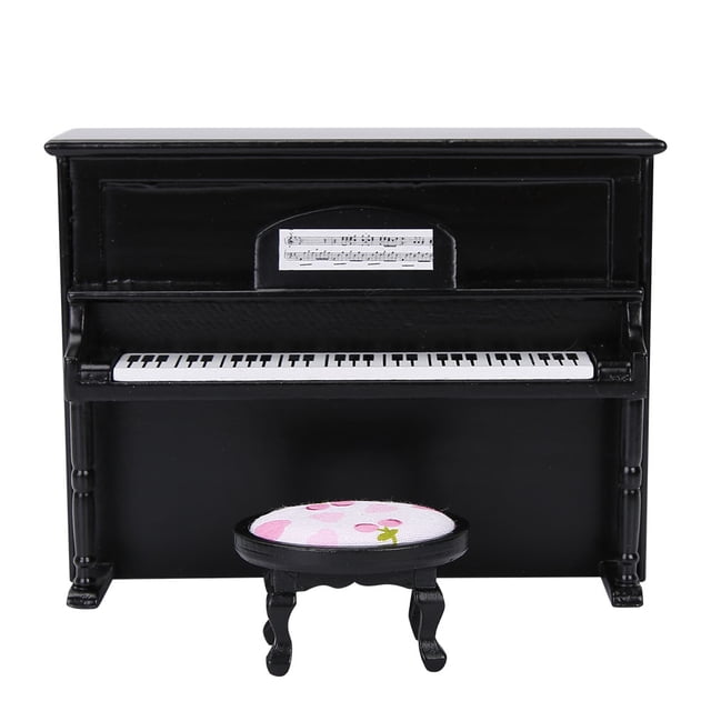 Piano vertical Mini para casa de muñecas BuyWeekMX accesorios 1:12