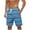 Light Blue, variant on JIUKU Plus Size Mens Shorts Casual Summer Striped Elastic High Waisted Drawstring Beach Shorts with Pockets