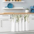 thumbnail image 6 of Spring Botanical Cabinet Curtain 28"Wx35"L, Dustproof Under Sink Skirt with Self Adhesive Tape, Teal Eucalyptus Leaves Watercolor Cabinet Curtain Cover for Bathroom Vanity, Kitchen Sink, Laundry Room, 6 of 9