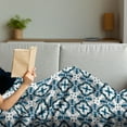 thumbnail image 3 of Blue and White Soft Flannel Fleece Throw Blanket, Traditional Portuguese Azulejo Tiles Pattern Illustration, Cozy Plush for Indoor and Outdoor Use, 60" x 80", Pale Blue Dark Blue, by Ambesonne, 3 of 5