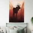 thumbnail image 3 of Moose Tapestry, Antlers in Wild Alaska Forest Rusty Abstract Landscape Design Deer Theme Woods, Wall Hanging for Bedroom Living Room Dorm Decor, 40W X 60L Inches, Peach and Brown, by Ambesonne, 3 of 5
