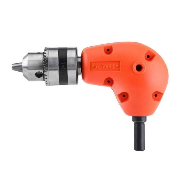 LHCER Right Angle Drill Extension,Right Angle Extension Adapter 90 Degree  Electric Drill Attachment 9.5mm Round Shank With Handle, Right Angle Drill